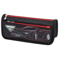 Пенал мягкий ЮНЛАНДИЯ, 2 отделения, полиэстер, "Speed car", черный, 21х6х9 см, 270273 - фото 13744669
