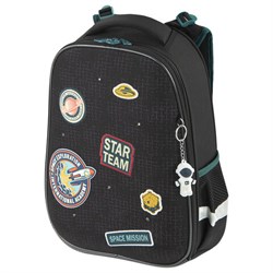 Ранец BRAUBERG PREMIUM, 2 отделения, с брелком, "Space mission", LED ЛАМПОЧКИ, 38х29х16 см, 270599 - фото 13744688