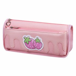 Пенал мягкий ЮНЛАНДИЯ, 2 отделения, полиэстер, "Strawberry shortcake", розовый, 21х9х6 см, 271577 - фото 13744783