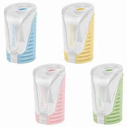 Точилка с контейнером BRAUBERG "CELL PASTEL", пастельные цвета ассорти, 272503 - фото 13744935