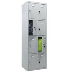 Шкаф металлический для сумок ПРАКТИК "ML/LS 24-60" восьмисекционный, 1830х600х500 мм, 33 кг, разборный, LS-24 - фото 13745165