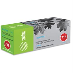 Картридж лазерный CACTUS (CS-C716C) для CANON LBP-5050, голубой, ресурс 1500 стр. - фото 13746187