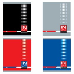 Тетрадь А5, 48 л., BRAUBERG скоба, клетка, обложка картон, "INDAY", 400518 - фото 13747045