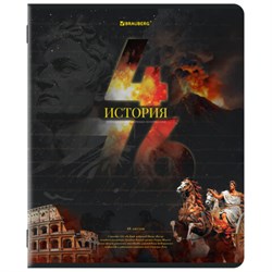 Тетрадь предметная ДАТЫ 48 л., TWIN-лак, ИСТОРИЯ, клетка, подсказ, BRAUBERG, 405129 - фото 13747128