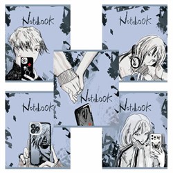 Тетрадь А5 48 л. ПЗБМ, скоба, клетка, Soft Touch, брайль, "Мобильная" (микс в спайке), 23379 - фото 13747156