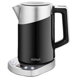 Чайник KITFORT КТ-660-2, 1,7 л, 2200 Вт, закрытый нагревательный элемент, ТЕРМОРЕГУЛЯТОР, двойные стенки, черный - фото 13747382