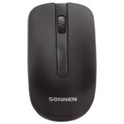 Мышь беспроводная SONNEN M-3032, USB, 1200 dpi, 2 кнопки + 1 колесо-кнопка, оптическая, черная, 512640 - фото 13747873