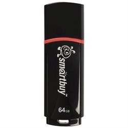 Флеш-диск 64 GB, SMARTBUY Crown, USB 2.0, черный, SB64GBCRW-K - фото 13747877