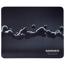 Коврик для мыши SONNEN "DROPS", резина + ткань, 220х180х3 мм, 513290 - фото 13747891