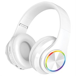 Наушники беспроводные большие светящиеся накладные, белые DASWERK (ДАСВЕРК) B-39, 513806 - фото 13747942