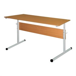 Стол-парта 2-местный, регулируемый, 1200х500х520-640 мм, рост 2-4, серый каркас, ЛДСП бук, Ш-304 (2-4) - фото 13748018