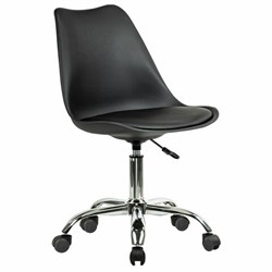 Кресло стул BRABIX "Eames MG-310 CH", хром, пластик черный, экокожа черная, 532925 - фото 13748386