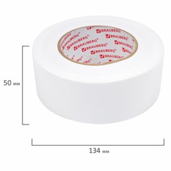 Клейкая двухсторонняя лента 50 мм х 8 м, НА ВСПЕНЕННОЙ ОСНОВЕ, 1 мм, прочная, BRAUBERG, 600485 - фото 13748581