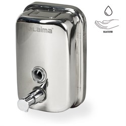 Дозатор для жидкого мыла LAIMA BASIC, 0,5 л., нержавеющая сталь, зеркальный, 601795 - фото 13748663