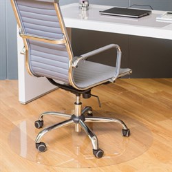 Коврик защитный напольный BRABIX, поликарбонат, КРУГ диаметр 100 см, глянец, толщина 1 мм, 604849 - фото 13748780