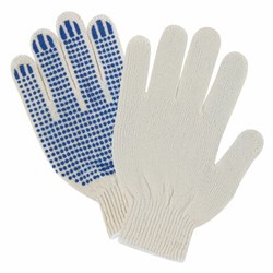 Перчатки хлопчатобумажные эконом, КОМПЛЕКТ 100 пар, 10 класс, 26-28 г, 83 текс, С ПВХ, LAIMA ЭКОНОМ, БЕЛЫЕ, 608680 - фото 13749145