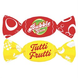 Карамель леденцовая МИНИ-М "МИКС Бабл Гам и Тутти Фрутти", 1 кг - фото 13749381