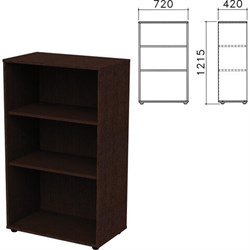 Шкаф (стеллаж) "Приоритет", 720х420х1215 мм, 2 полки, венге, К-933, К-933 венге - фото 13750130