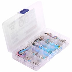 Набор для создания бижутерии и украшений 66 элементов Аквамарин в пластиковом боксе, BRAUBERG KIDS, 665297 - фото 13750330