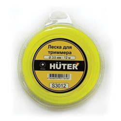 Леска для триммера HUTER S3012, ЗВЕЗДА, 3 мм, 12 м, 71/2/2 - фото 13750478