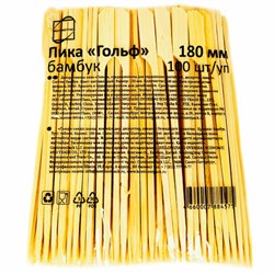 Пики для канапе бамбуковые ГОЛЬФ 18 см, 100 шт., КП, 135644 - фото 13750558