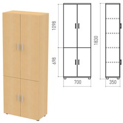 Шкаф закрытый "Канц", 700х350х1830 мм, цвет бук невский (КОМПЛЕКТ) - фото 13750650