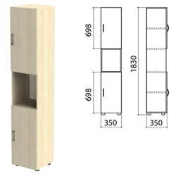 Шкаф полузакрытый "Канц", 350х350х1830 мм, цвет дуб молочный (КОМПЛЕКТ) - фото 13750833