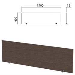 Экран-перегородка "Канц" 1400х16х400 мм, цвет венге (КОМПЛЕКТ С ФУРНИТУРОЙ) - фото 13750864