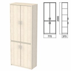 Шкаф закрытый "Арго", 770х370х2000 мм, ясень шимо (КОМПЛЕКТ) - фото 13751046