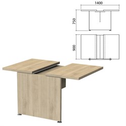 Модуль стола для переговоров "Приоритет" 1400х900х750 мм, кронберг (КОМПЛЕКТ) - фото 13751077