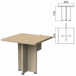 Стол приставной "Приоритет" 800х800х750 мм, кронберг (КОМПЛЕКТ) - фото 13751078