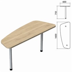 Стол приставной "Приоритет" 1600х600х750 мм, кронберг (КОМПЛЕКТ) - фото 13751084