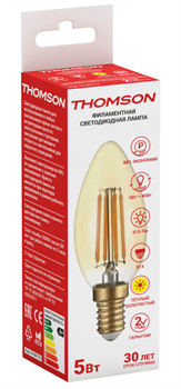 THOMSON LED FILAMENT CANDLE 5W 515Lm E14 2700K TH-B2065 - фото 13752895