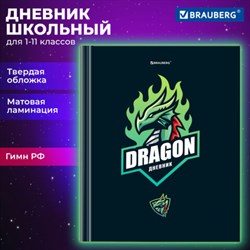 Дневник 1-11 класс 40 л., твердый, BRAUBERG, матовая ламинация, "Dragon", 107178 - фото 13764134