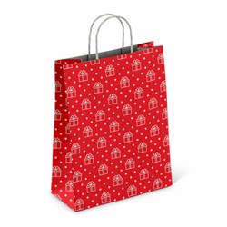 Крафт-пакет бумажный "Сюрприз" 22х12х25 см, с кручеными ручками, плотность 100 г/м2, белый, 113150 - фото 13764572