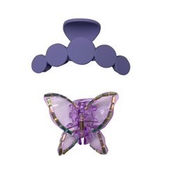 Крабы для волос НАБОР 2 шт., 7 см / 10 см, глянцевый, soft-touch, фиолетовый, MONTE VITA (МОНТЕ ВИТА), 457033 - фото 13768862