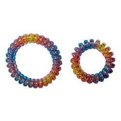 Резинки для волос НАБОР 2 шт., диаметр 5,5 и 3,5 см, пружинка, разноцветные, MONTE VITA (МОНТЕ ВИТА), 457063 - фото 13768892