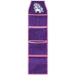 Кармашки-органайзер в шкафчик для детского сада BRAUBERG KIDS, крепление на липучке, наклейки-подсказки, 24х88 см, "Unipony", 273284 - фото 14225148