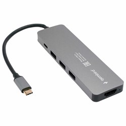 Док-станция GEMBIRD Type-C 5 в 1: 3хUSB3.1, PD100W, HDMI, кабель 17 см, алюминий, UHB-D1 - фото 14225434