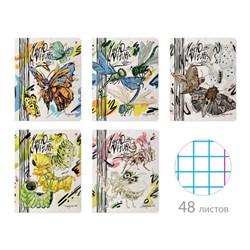 Тетрадь А5 48 л. АЛЬТ скоба, клетка, матовая ламинация, "MACRO NATURE" (5 видов), 7-48-1340 - фото 14567653