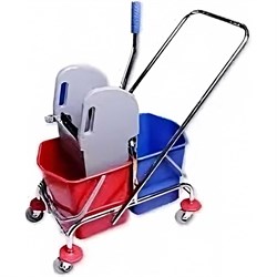 Двухведерная хромированная тележка А5 H0203 - фото 14692717