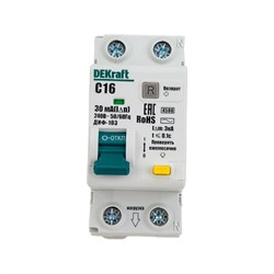 Автоматический выключатель дифференциального тока DEKraft ДИФ-103 - фото 14709067