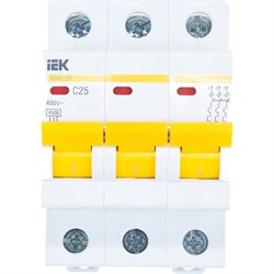 Автомат IEK ВА47-29 3п, 25А, C, 4.5кА - фото 14711070