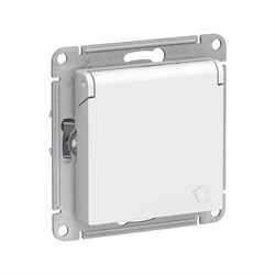 Розетка Systeme Electric Белый с заземлением со шторками с крышкой, 16А, IP20 - фото 14715632