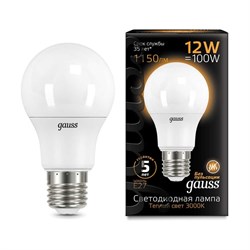 Лампа GAUSS LED A60 globe 12W E27 3000K - фото 14715735