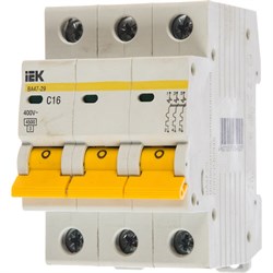 Автомат IEK ВА47-29 3п, C, 16А, 4.5кА - фото 14717249