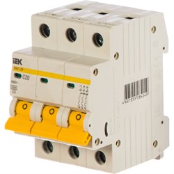 Автомат IEK ВА47-29 3п, C, 25А, 4.5кА - фото 14718169
