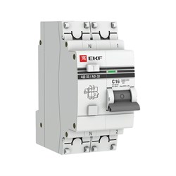 Дифференциальный автомат EKF АД-32 1п N 2мод. C 16A 30mA AC 3kA - фото 14719219