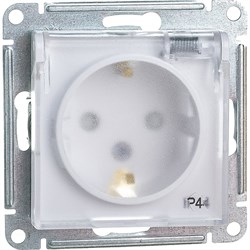 Одноместная розетка Systeme Electric СП ATLAS DESIGN AQUA - фото 14719437