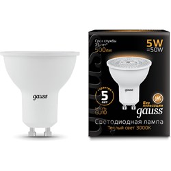 Лампа GAUSS LED MR16 GU10 5W 2700K - фото 14722906